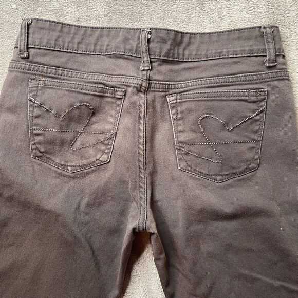 Southpole Jeans Women 9 Gray Straight Leg Embroidered Pocket Low Rise 90s - Picture 2 of 5
